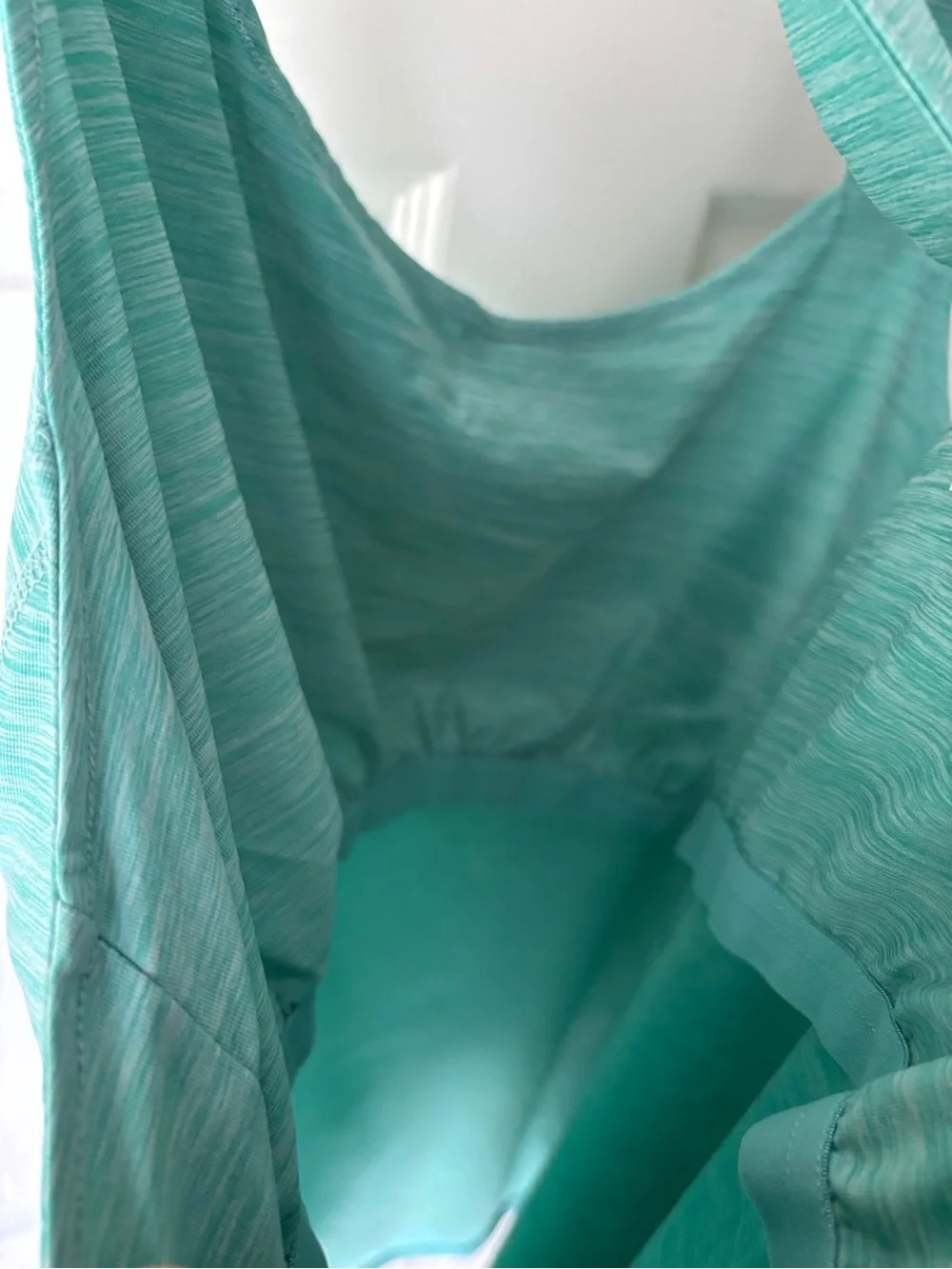 Duluth Trading Co Mint Green Cross-Back Tank with Built in Bra